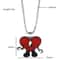 Bad Bunny Cosplay Necklace Trendy Red Heart Pendant Neck Chain, Perfect for Fans & Collectors