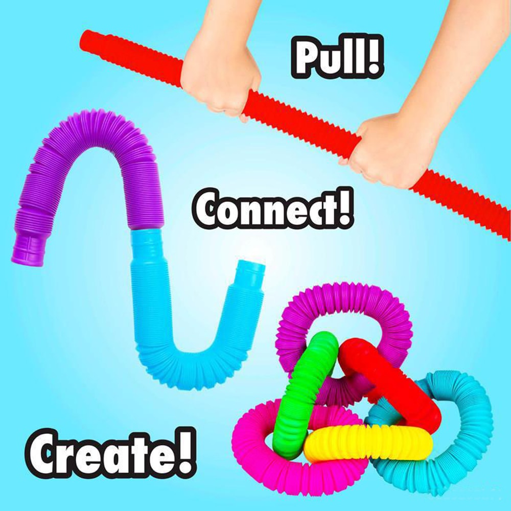 Rainbow Pop Tube Pack Sensory Stress Relief Toy For Kids Adults Telescopic Fidget Tube For Learnin 2