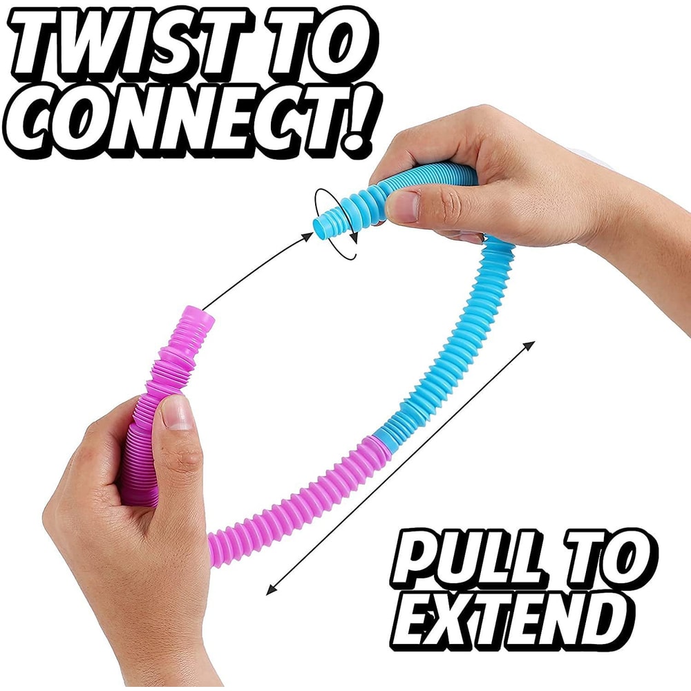 Rainbow Pop Tube Pack Sensory Stress Relief Toy For Kids Adults Telescopic Fidget Tube For Learnin 3