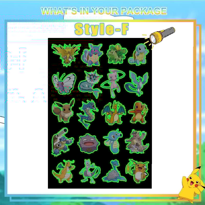 Pokemon GlowInTheDark Temporary Tattoos For Kids Pikachu Stickers For Boys Girls Glow Party Suppli 9