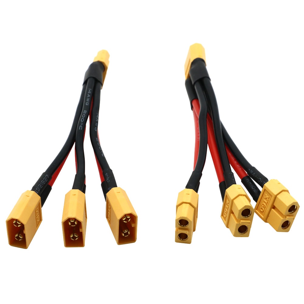 Parallel Battery Connector Y Splitter Dual Extension Silicone Wire for RC Battery ESC