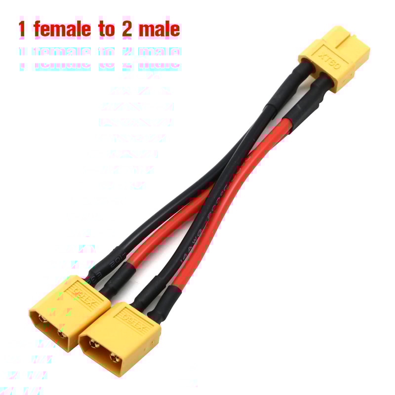 Parallel Battery Connector Y Splitter Dual Extension Silicone Wire for RC Battery ESC