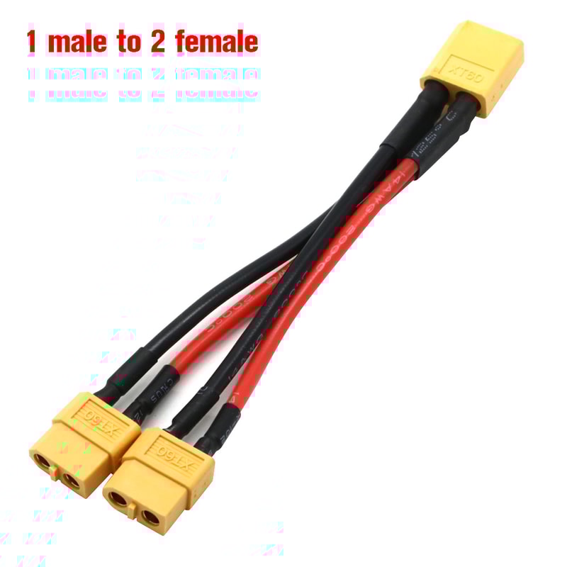 Parallel Battery Connector Y Splitter Dual Extension Silicone Wire for RC Battery ESC