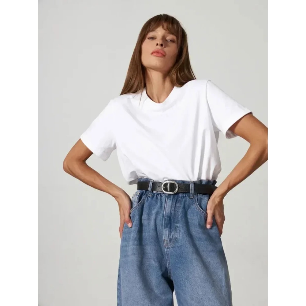 Summer Cotton Womens Casual Short Sleeve TShirt Loose Fit Stylish Basic Top For Everyday Wear 1