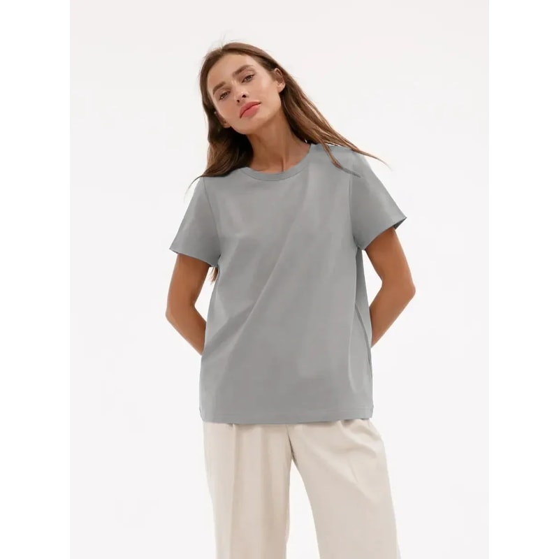 Summer Cotton Womens Casual Short Sleeve TShirt Loose Fit Stylish Basic Top For Everyday Wear 10