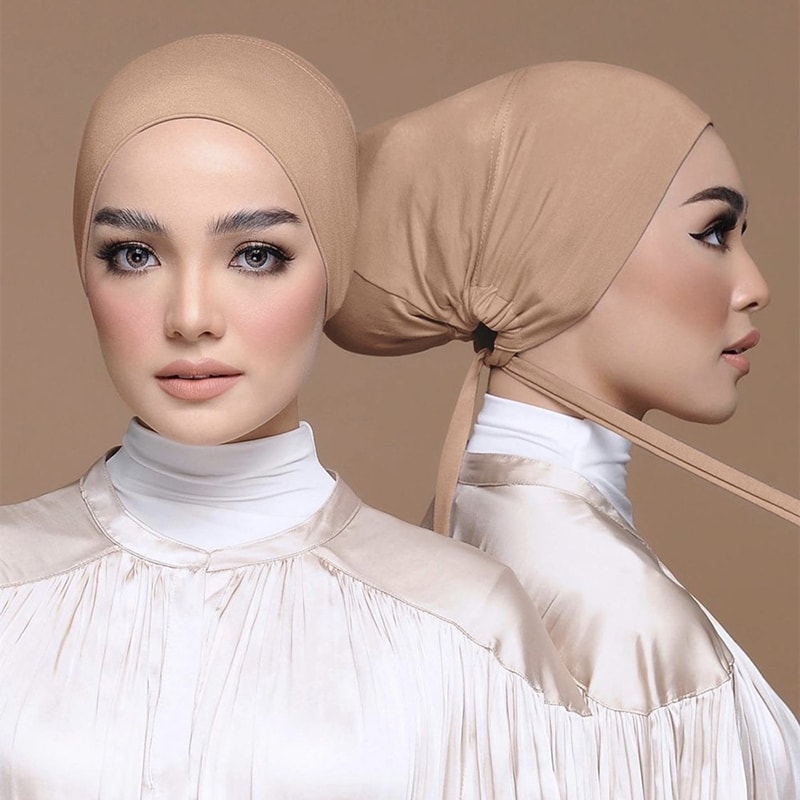 Soft Modal Muslim Turban Hat Comfortable Inner Hijab Cap For Women 1