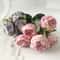 Rose Silk Peony Artificial Flower Bouquet Large Heads Buds Elegant Fake Flowers For Home Wedding 2