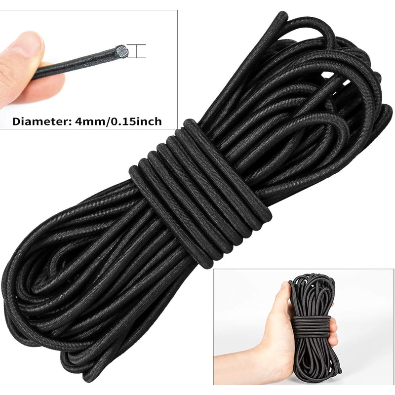 High-Quality Elastic Rope for Sewing and DIY Crafts White/Black Rubber Bands