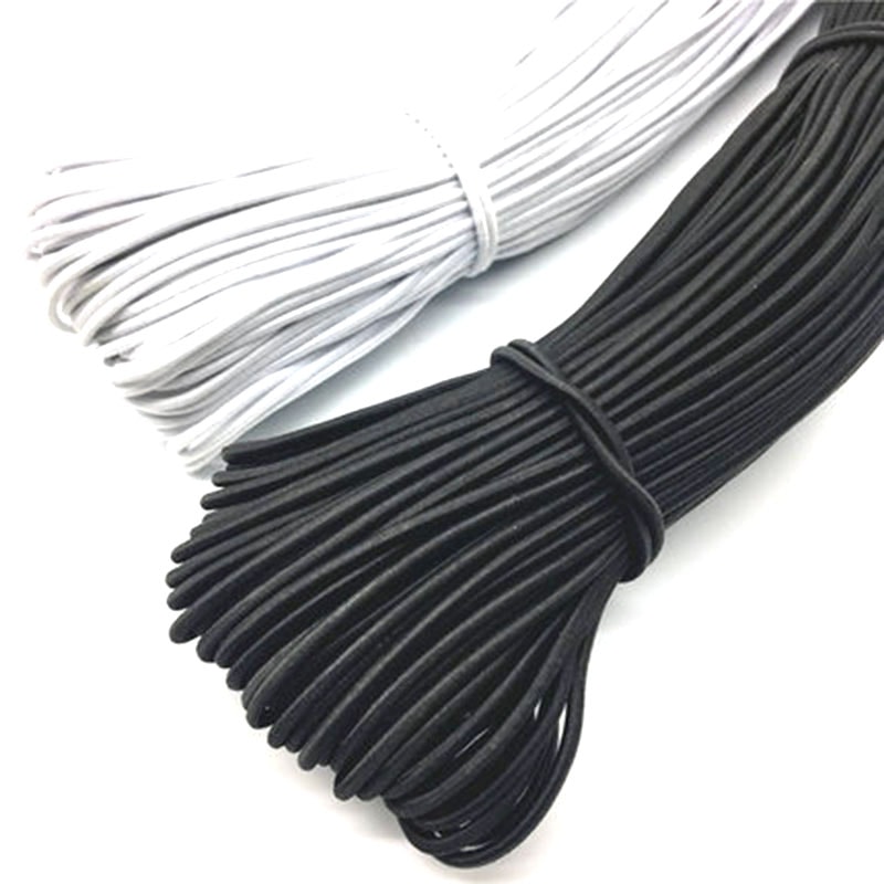 High-Quality Elastic Rope for Sewing and DIY Crafts White/Black Rubber Bands