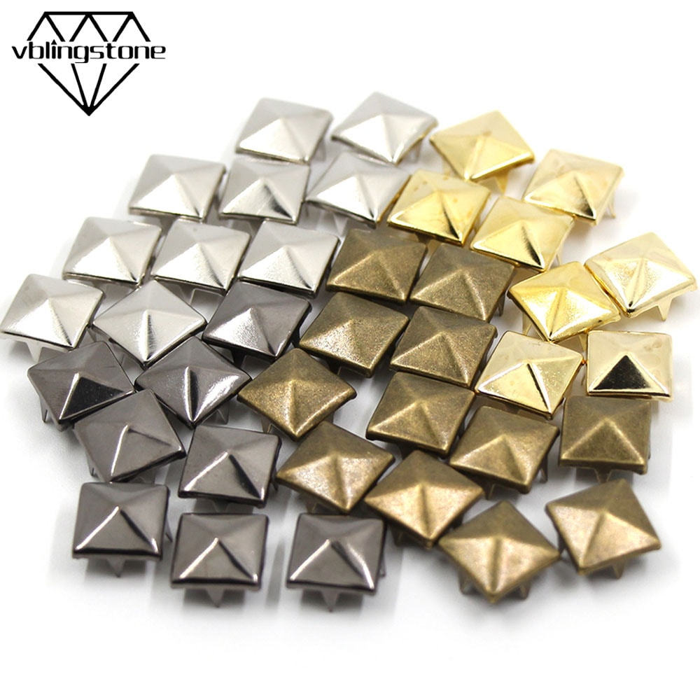 Metal Spikes Square Studs Rivets For Leather Craft Clothes Shoes Bracelets 0
