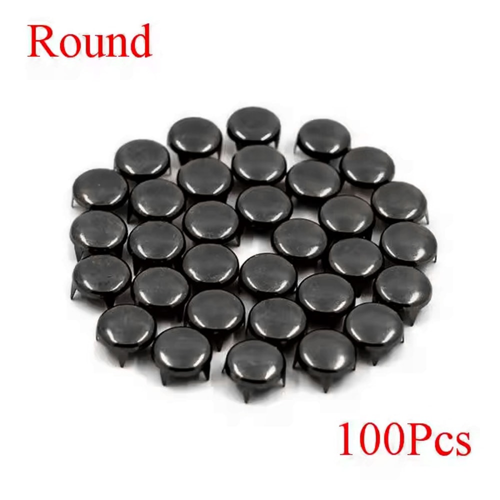 Metal Spikes Square Studs Rivets For Leather Craft Clothes Shoes Bracelets 6
