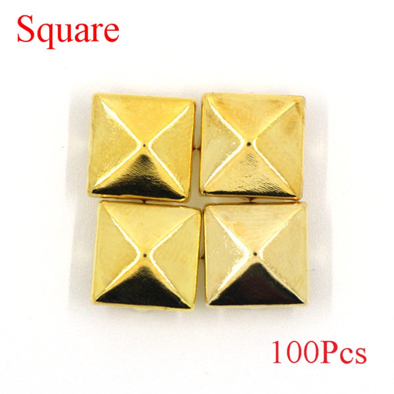 Metal Spikes Square Studs Rivets For Leather Craft Clothes Shoes Bracelets 10