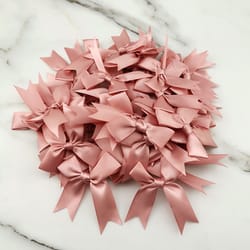 fresh pink satin ribbon bow for craft & party decoration diy flower embellishment