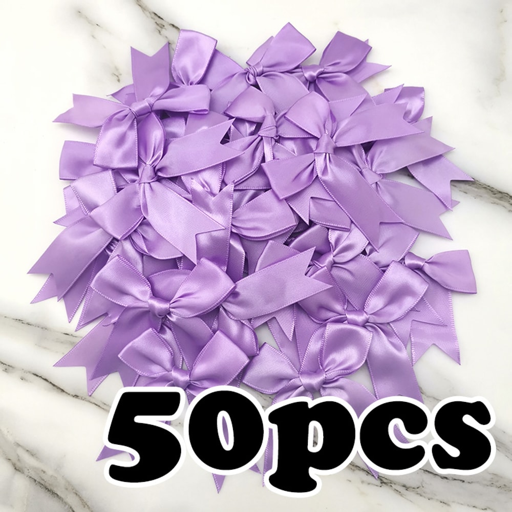 Fresh Pink Satin Ribbon Bow For Craft Party Decoration DIY Flower Embellishment 8