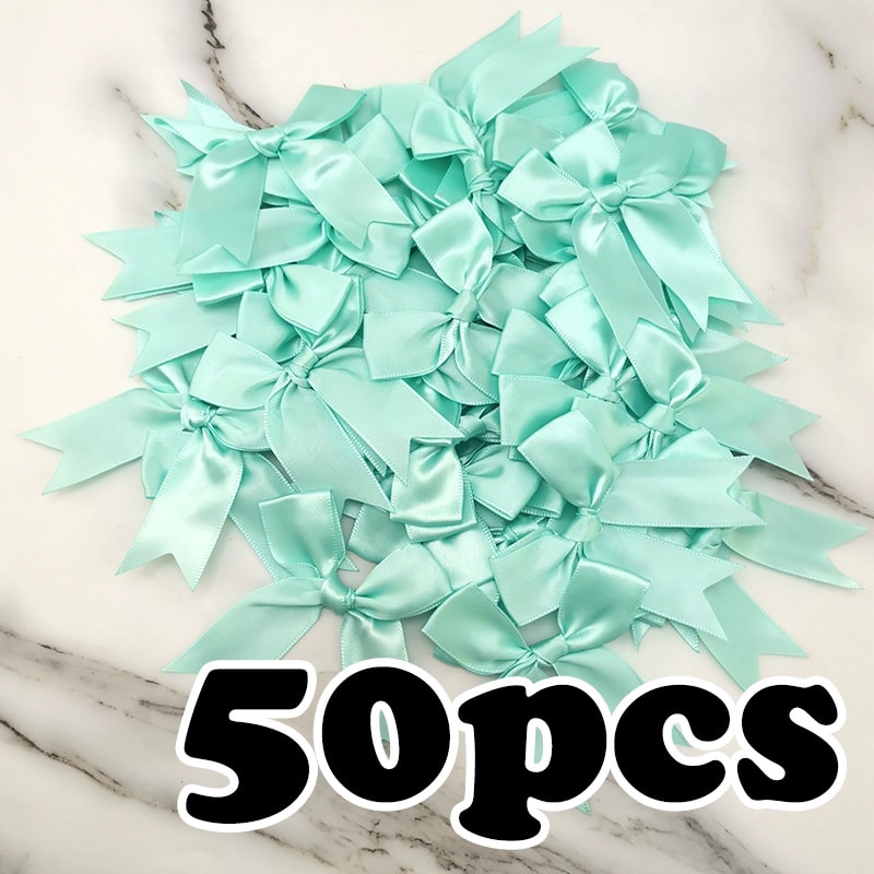 Fresh Pink Satin Ribbon Bow For Craft Party Decoration DIY Flower Embellishment 10