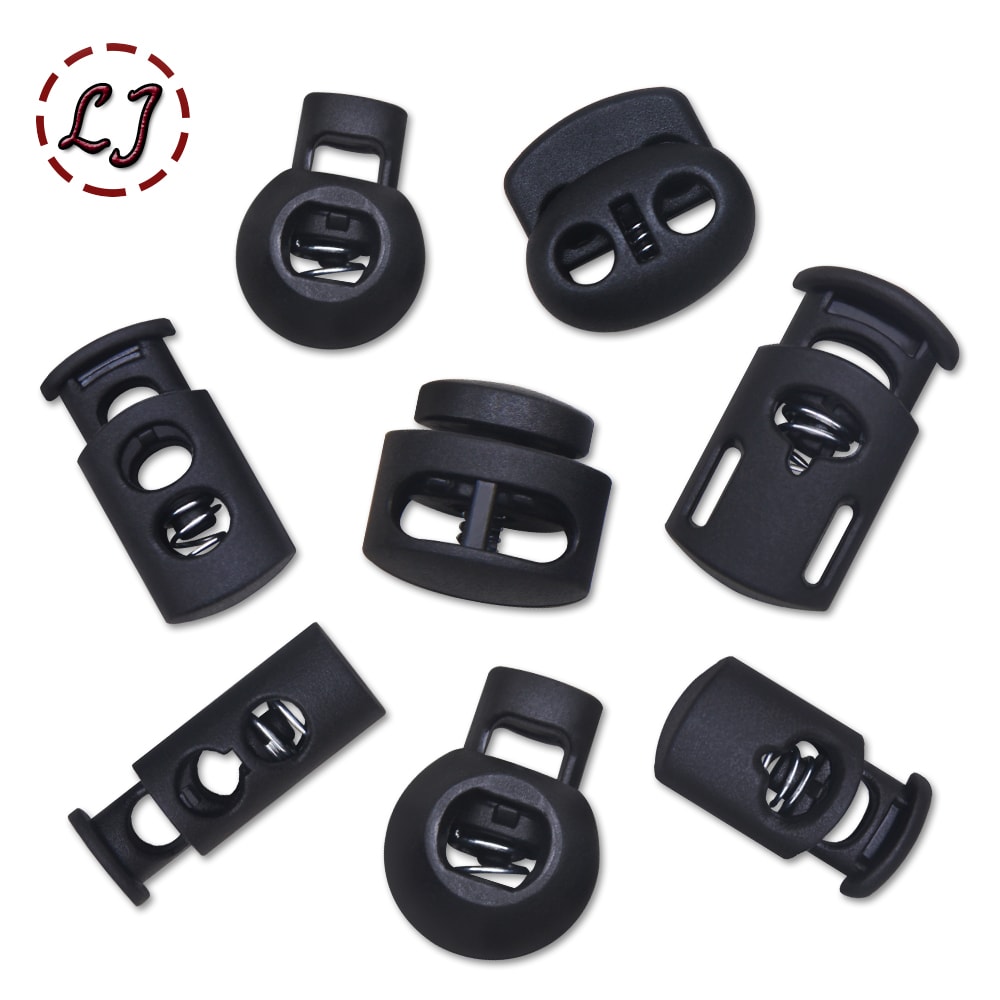Cord Lock Plastic Stopper Durable Black Frost Shoelace Toggles For Sportswear DIY Projects And Bags 0