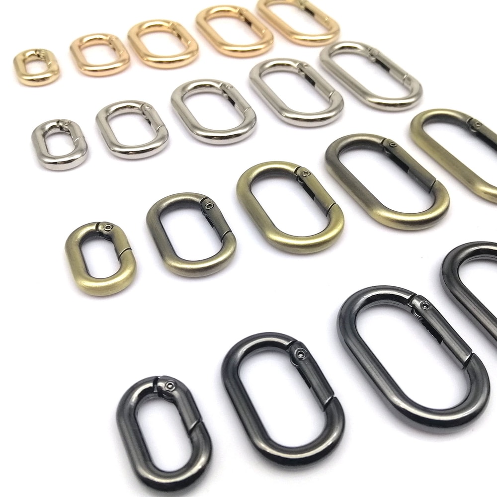 Oval Spring ORing Clasp Premium Leather Bag Connector Keychain Carabiner Snap Clasp For Bags Keys A 1