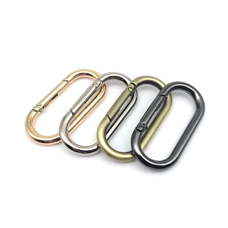 Oval Spring ORing Clasp Premium Leather Bag Connector Keychain Carabiner Snap Clasp For Bags Keys A 3
