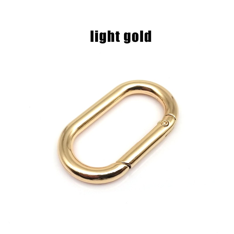 Oval Spring ORing Clasp Premium Leather Bag Connector Keychain Carabiner Snap Clasp For Bags Keys A 7