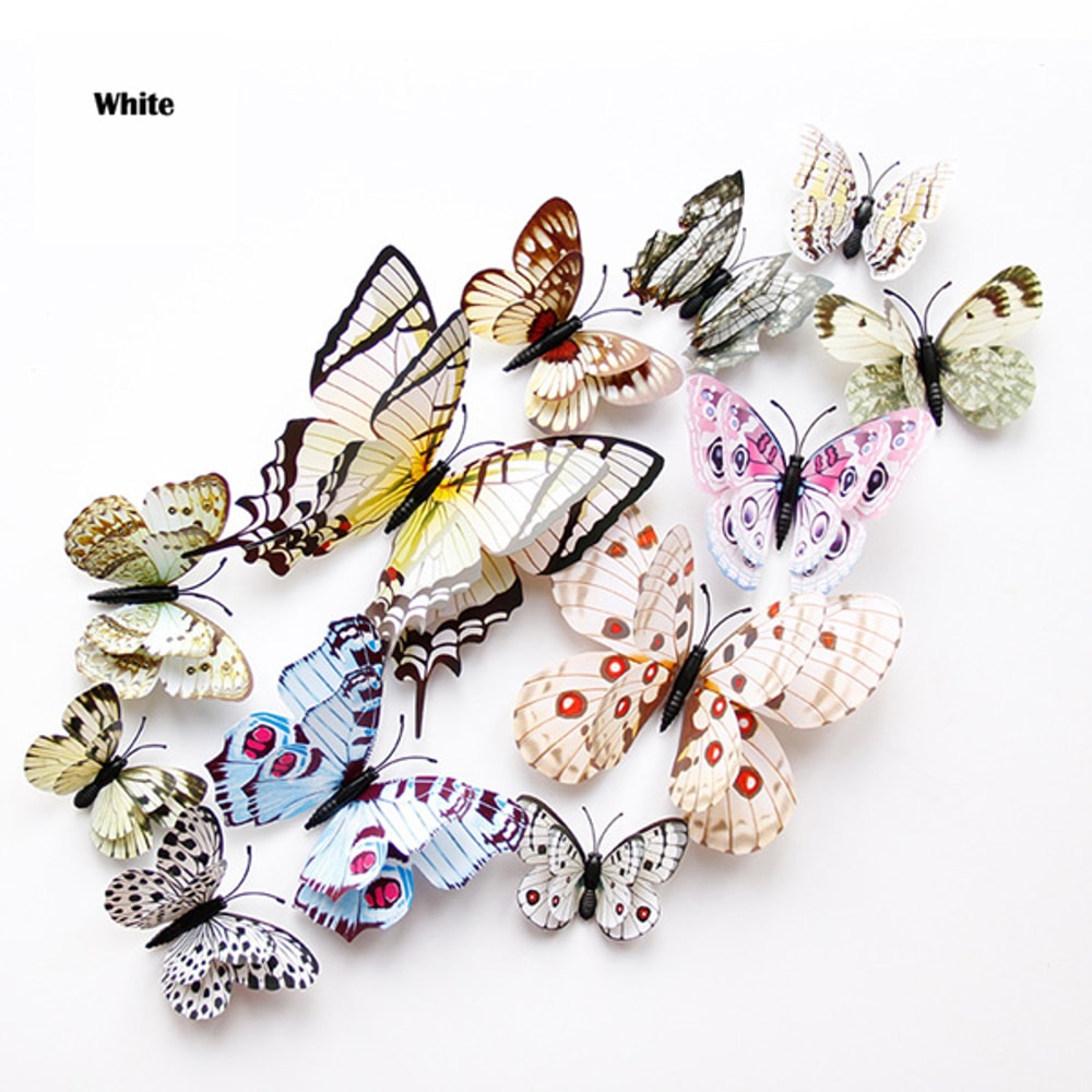 3D Butterfly Wall Stickers Double Layer Magnetic Decor For Home Weddings Fridges 13