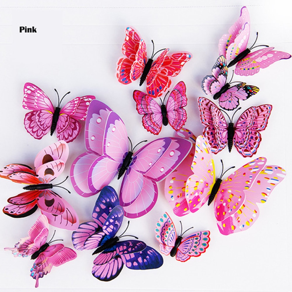 3D Butterfly Wall Stickers Double Layer Magnetic Decor For Home Weddings Fridges 10