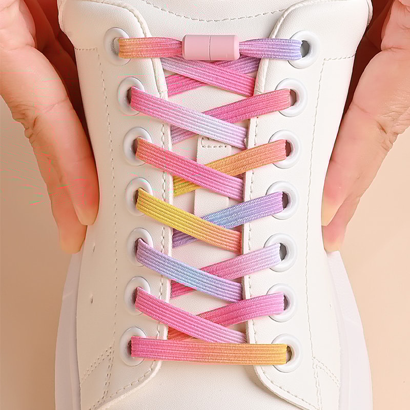 No Tie Elastic Shoelaces With Colorful Pearl Buckle Perfect For Kids Adults 5