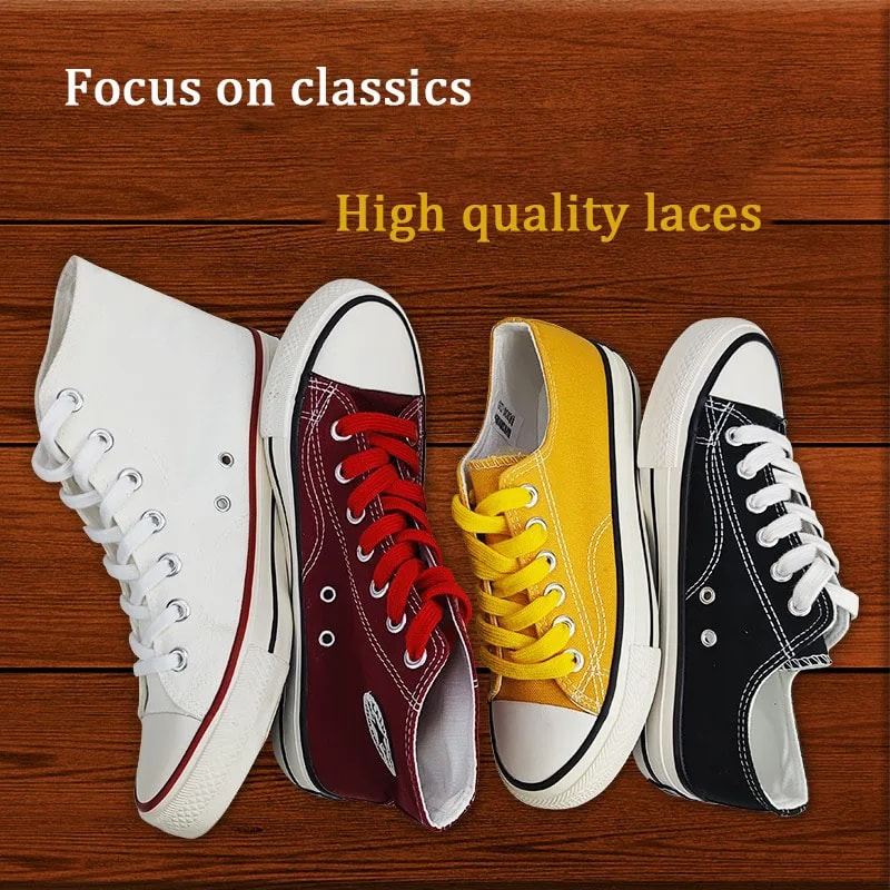 Flat Cotton Shoelaces For Sneakers Durable Hightop Canvas Shoe Laces For Men Women 2
