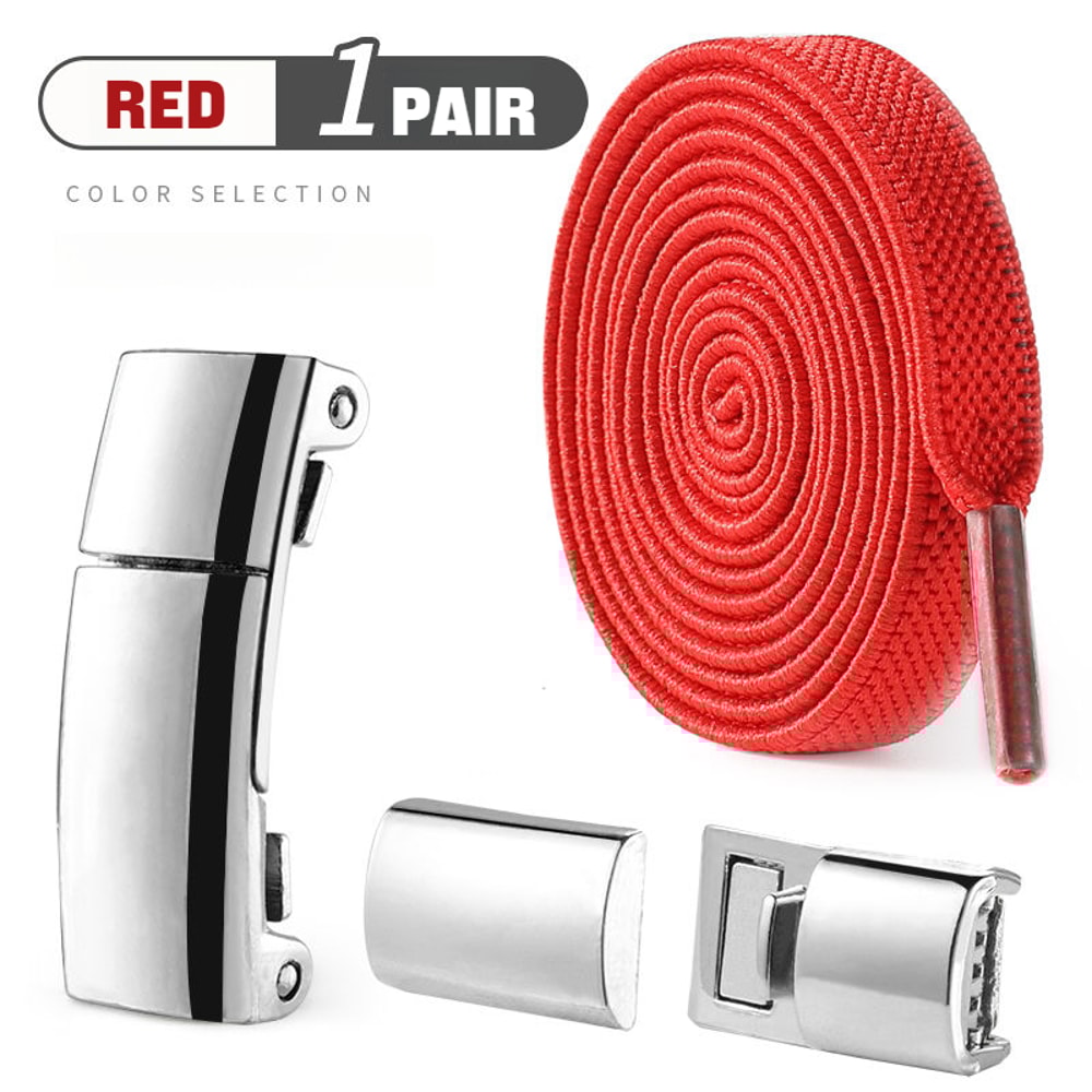 Magnetic Lock NoTie Shoelaces For Sneakers Boots Flat Elastic Design 7