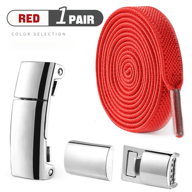 Magnetic Lock NoTie Shoelaces For Sneakers Boots Flat Elastic Design 7