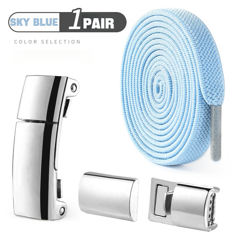 Magnetic Lock NoTie Shoelaces For Sneakers Boots Flat Elastic Design 11