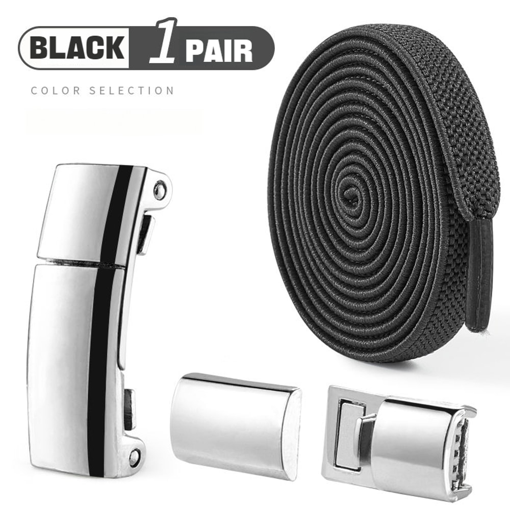 Magnetic Lock NoTie Shoelaces For Sneakers Boots Flat Elastic Design 5