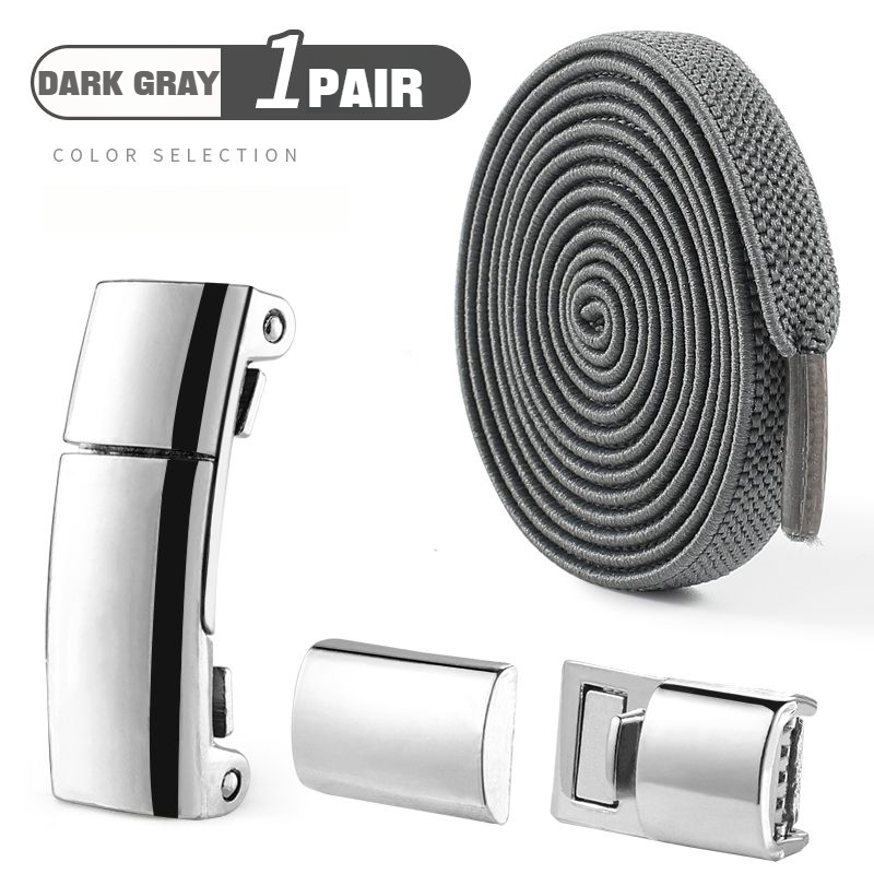 Magnetic Lock NoTie Shoelaces For Sneakers Boots Flat Elastic Design 10