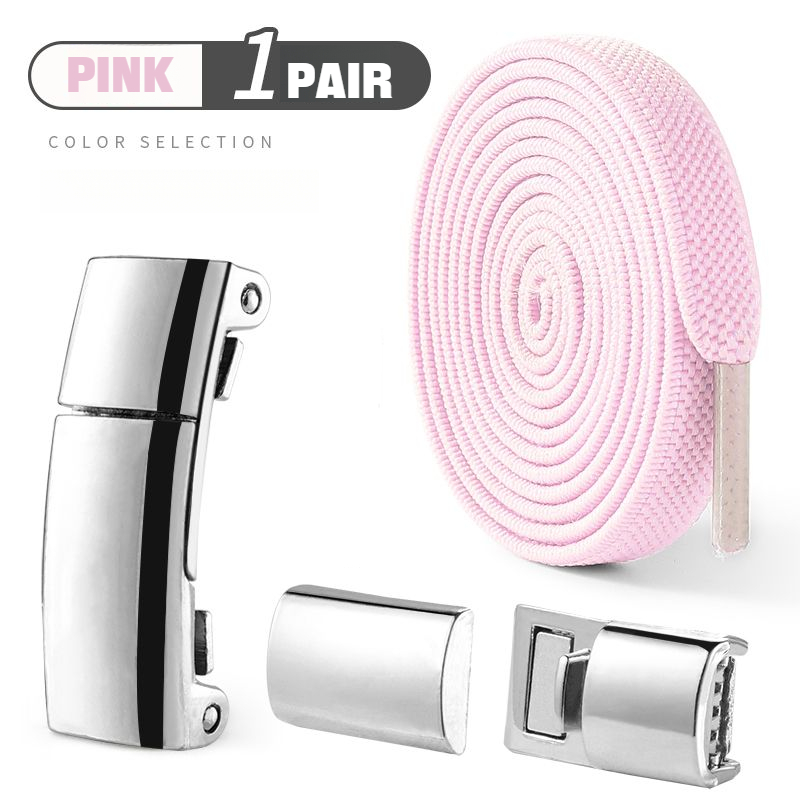 Magnetic Lock NoTie Shoelaces For Sneakers Boots Flat Elastic Design 12