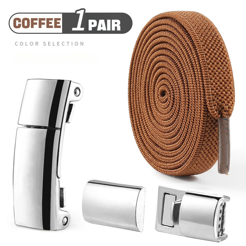 Magnetic Lock NoTie Shoelaces For Sneakers Boots Flat Elastic Design 13