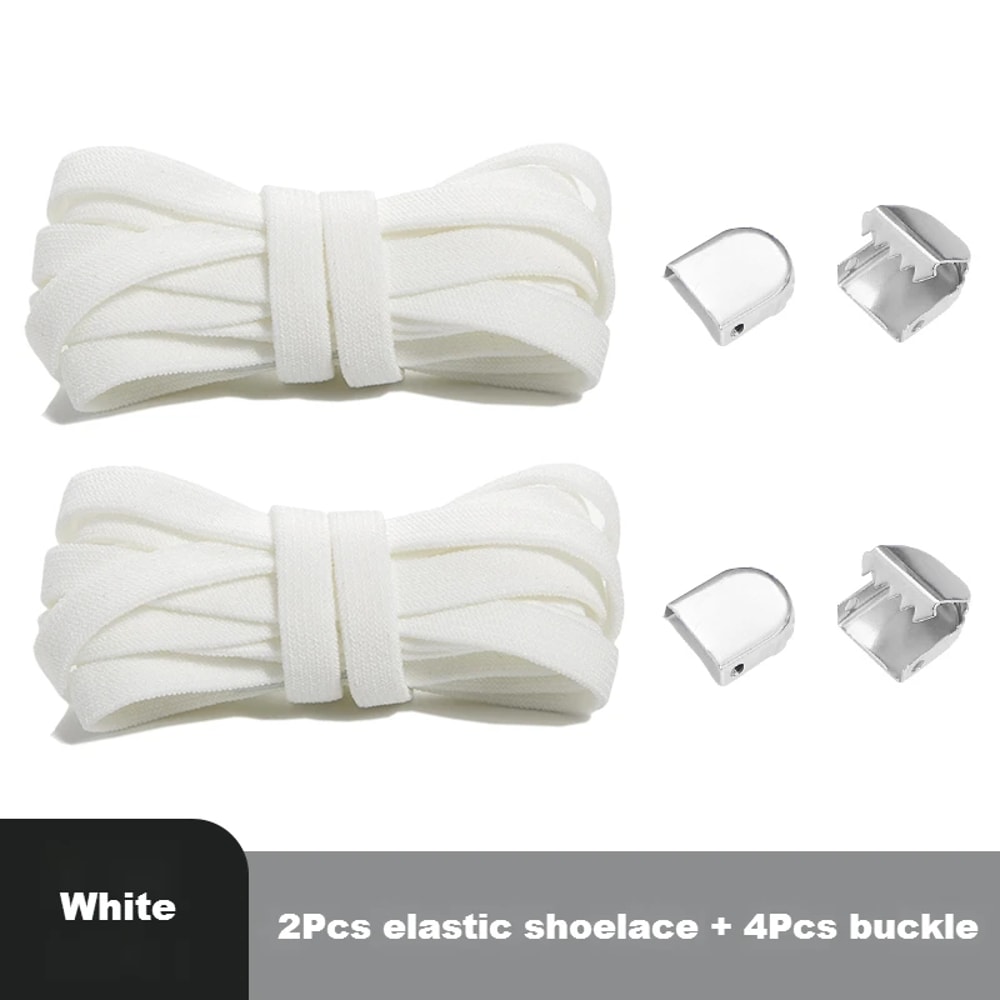 Flat Elastic NoTie Shoelaces For Sneakers Quick Easy Shoelace Clips For Kids Adults 6