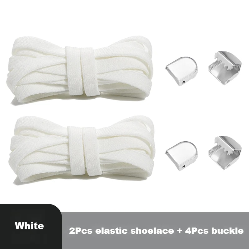 Flat Elastic NoTie Shoelaces For Sneakers Quick Easy Shoelace Clips For Kids Adults 6