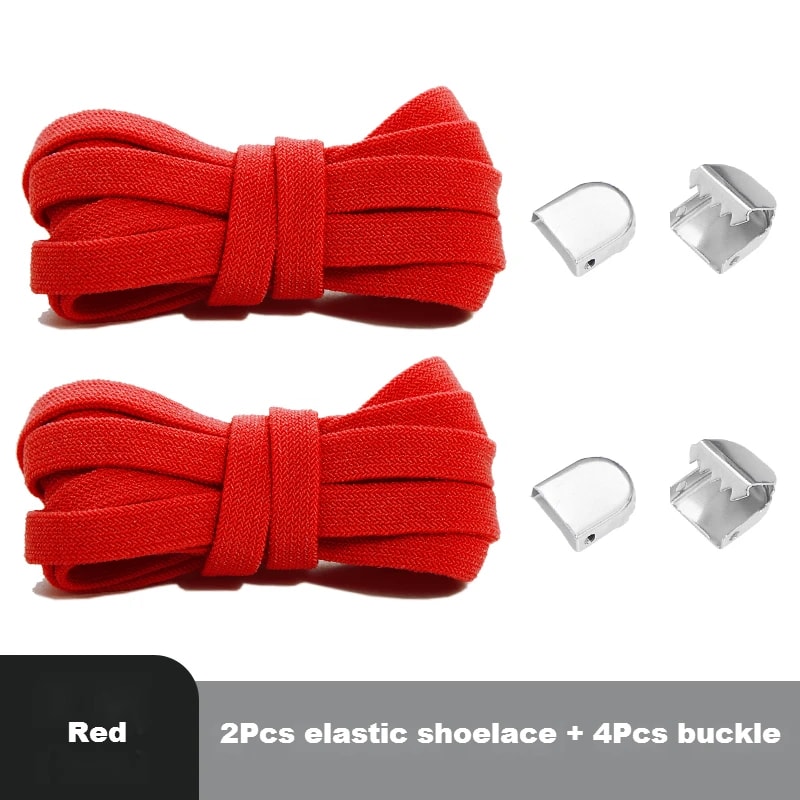 Flat Elastic NoTie Shoelaces For Sneakers Quick Easy Shoelace Clips For Kids Adults 7
