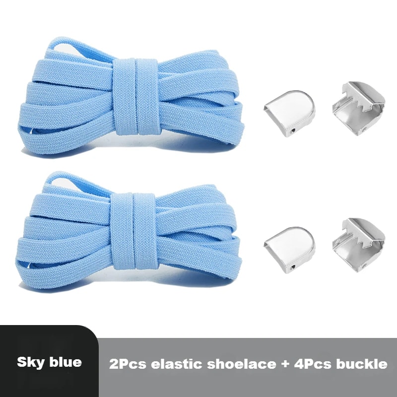 Flat Elastic NoTie Shoelaces For Sneakers Quick Easy Shoelace Clips For Kids Adults 11