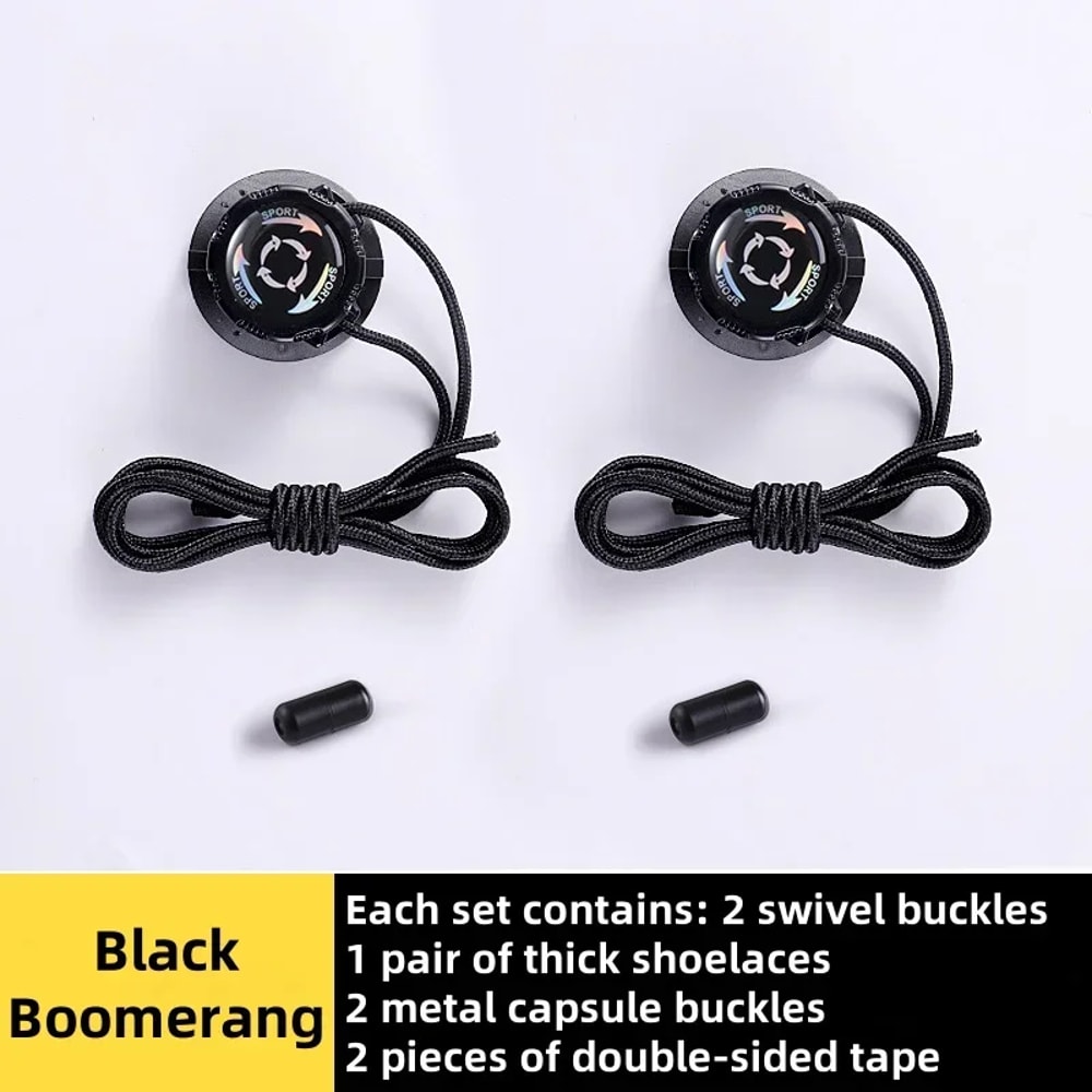 Automatic Shoelaces With Swivel Buckle Easy Installation NoTie Thick Rope Laces For Sneakers 9