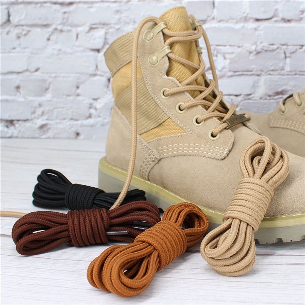 Round Polyester Shoelaces For Boots Perfect For Hiking And Outdoor Sports Shoes 2