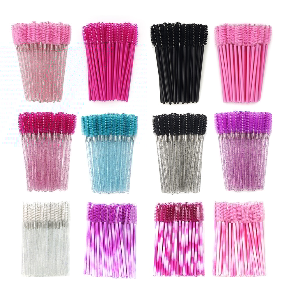 Disposable Eyelash Brushes Soft Head Crystal Eyebrow Lash Extension Wands For Makeup Application 0