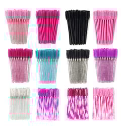 disposable eyelash brushes soft head crystal eyebrow & lash extension wands for makeup application