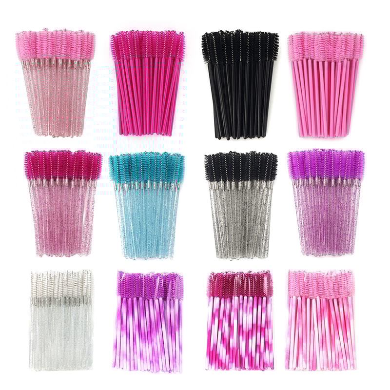 Disposable Eyelash Brushes Soft Head Crystal Eyebrow Lash Extension Wands For Makeup Application 0