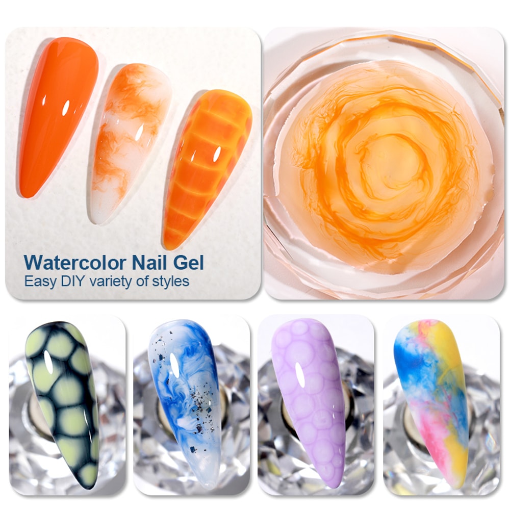 Clear Blooming Gel Polish For Nail Art UV LED Soak Off Marble Effect Gel 1