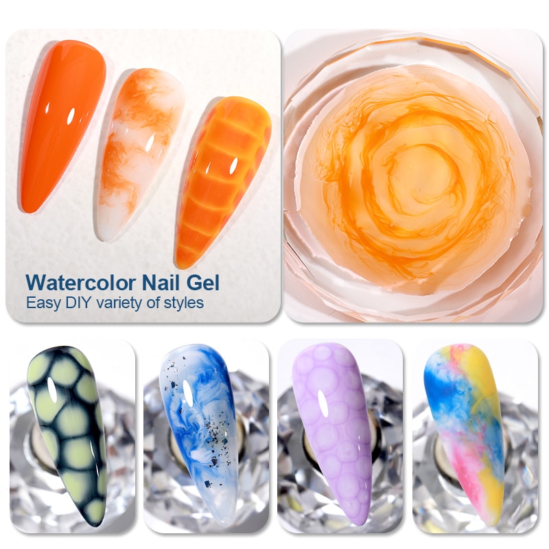 Clear Blooming Gel Polish For Nail Art UV LED Soak Off Marble Effect Gel 1