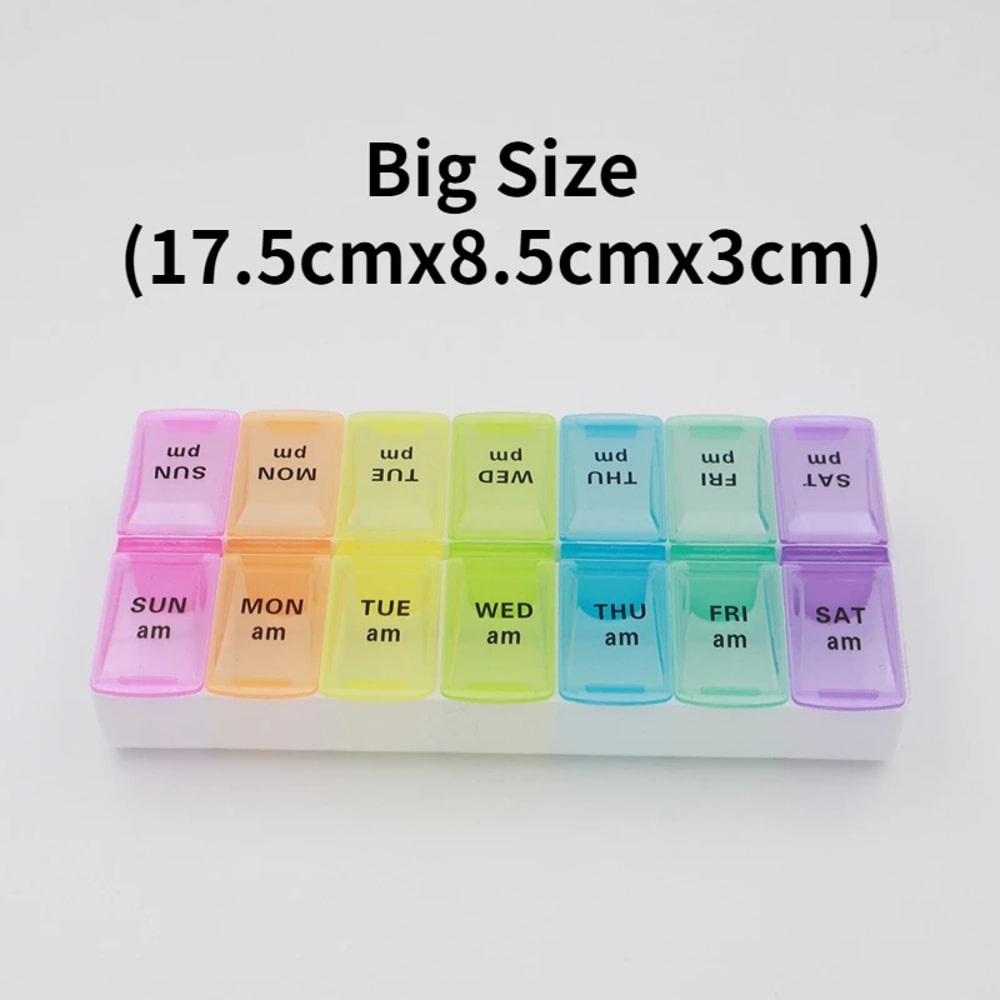Portable Weekly Pill Organizer Grids For Medicine Vitamins Storage 6