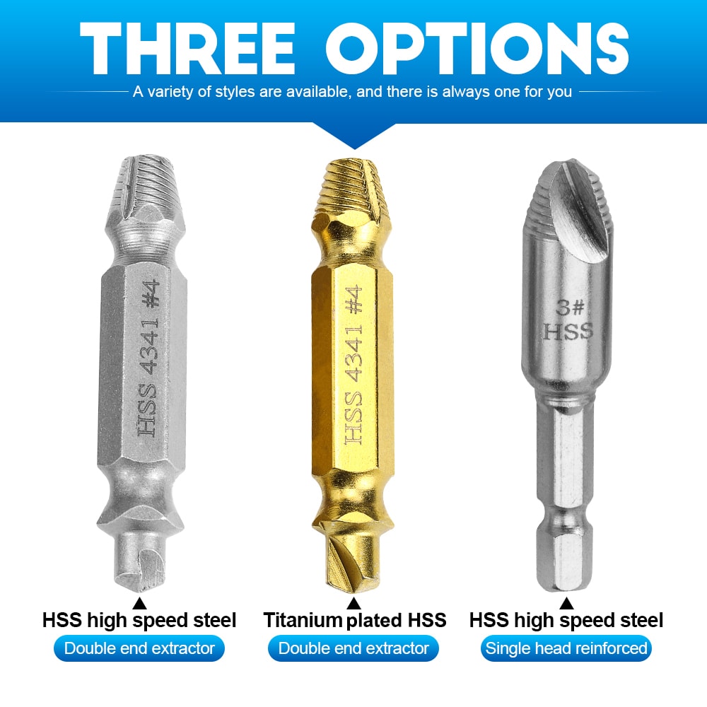 Damaged Screw Extractor Set Broken Bolt Stud Remover Tool For Easy Repair 3