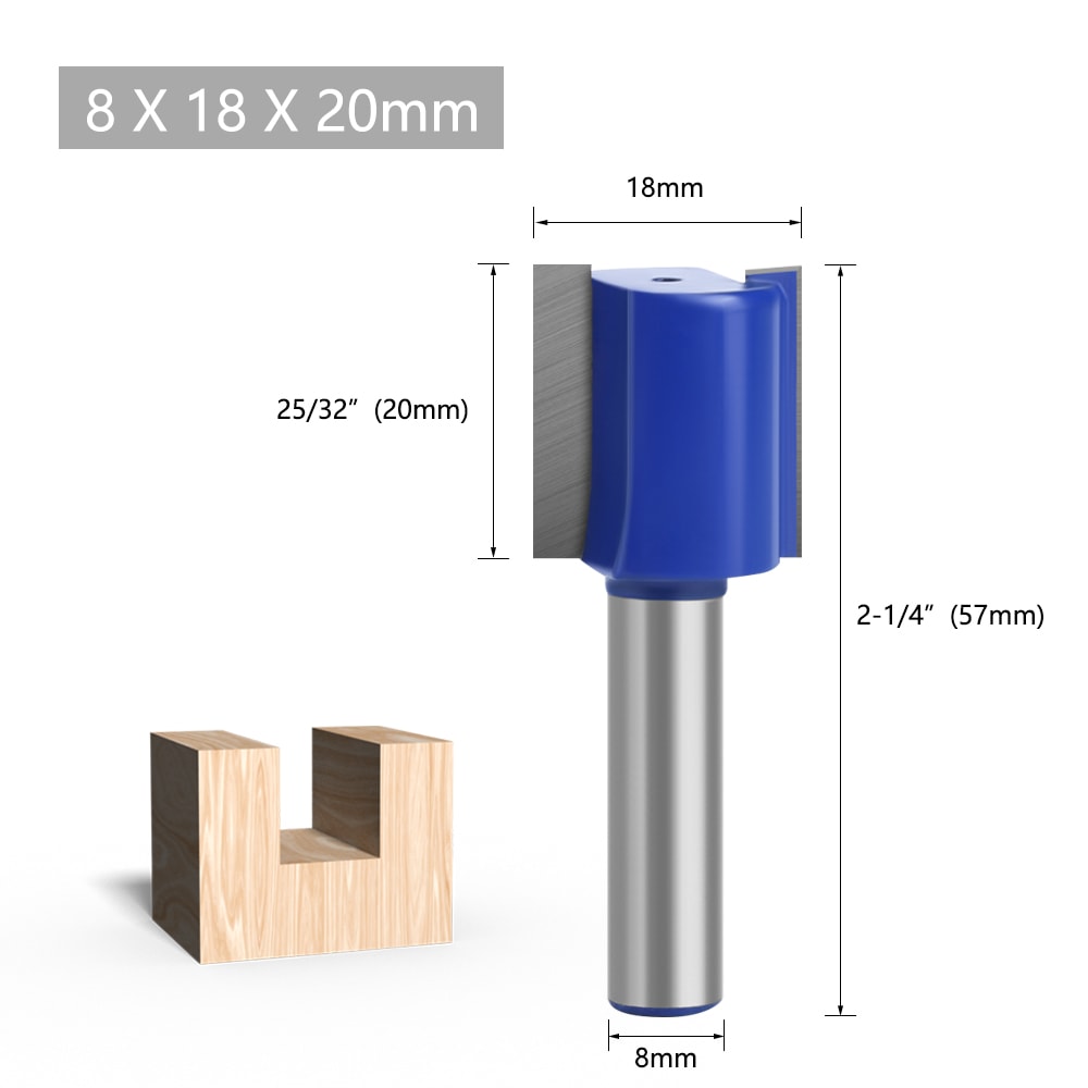 Double Flute Router Bit For Woodworking Straight Shank Milling Cutter For Precision Cuts 8