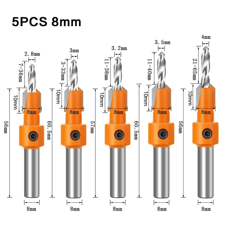 Woodworking Countersink Router Bit Screw Extractor Tool For Precise Wood Milling 4