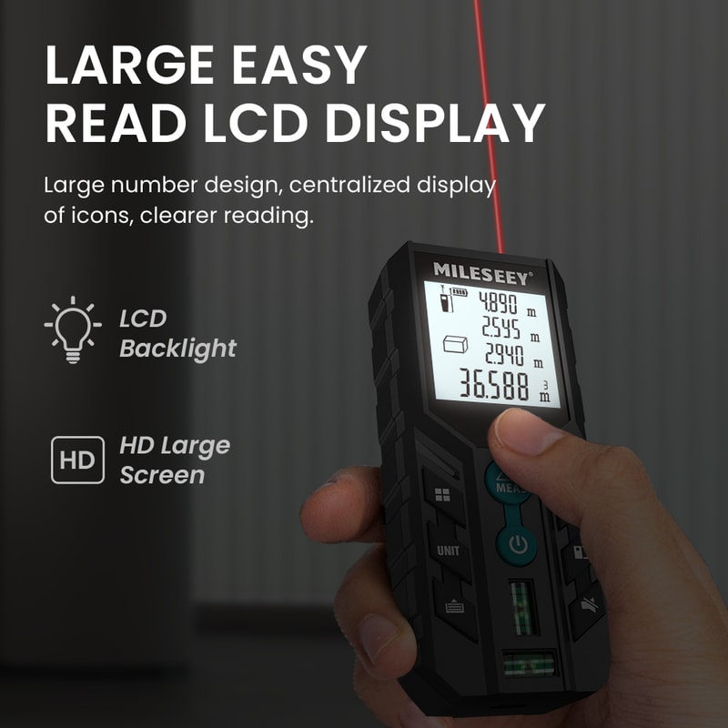 Precision Digital Laser Tape Measure With Bubble Level And Laser Distance Meter 1